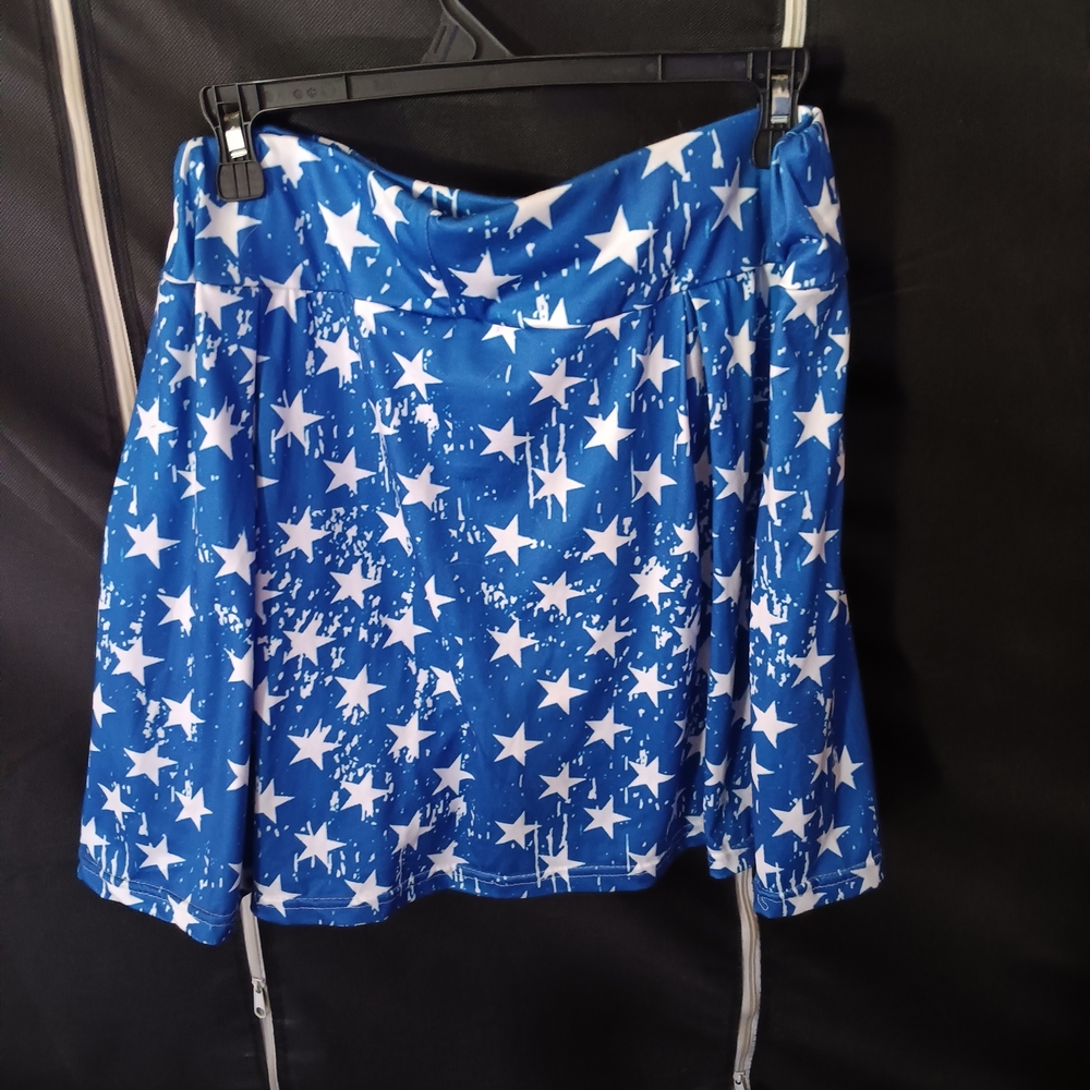 Blue Star Patterned Women's Skortt